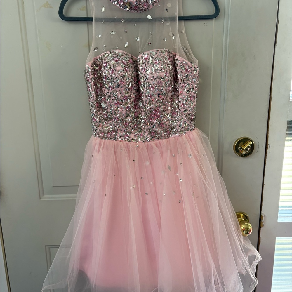 Pink Sequin Grade 8 Grad Dress